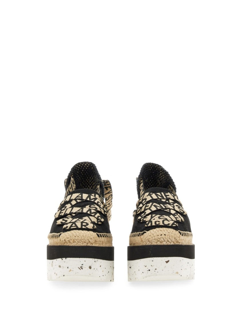 Stella Mccartney Black Platform Organic Cotton Espadrilles