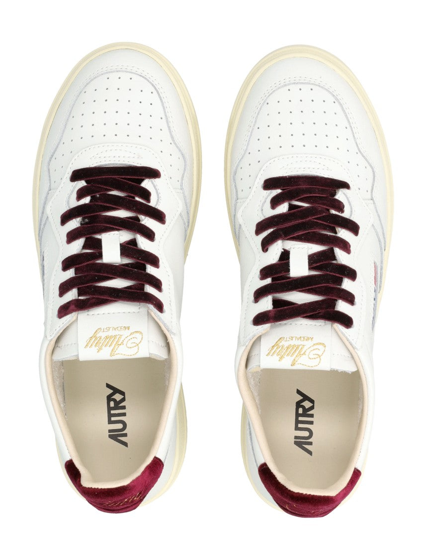 Autry Low-Top Sneakers With Perforated Detailing And Velvet Accents