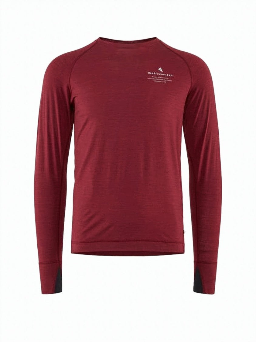 Klattermusen Deep Red Long-Sleeve Training Shirt With Tailored Fit