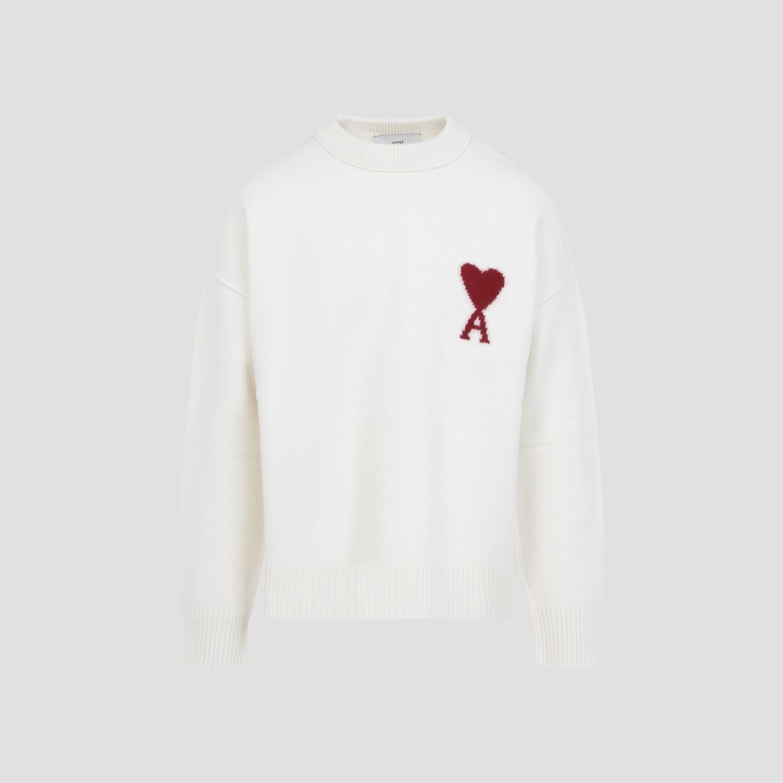Ami Paris Contrasting Logo Inlay Crewneck Sweater