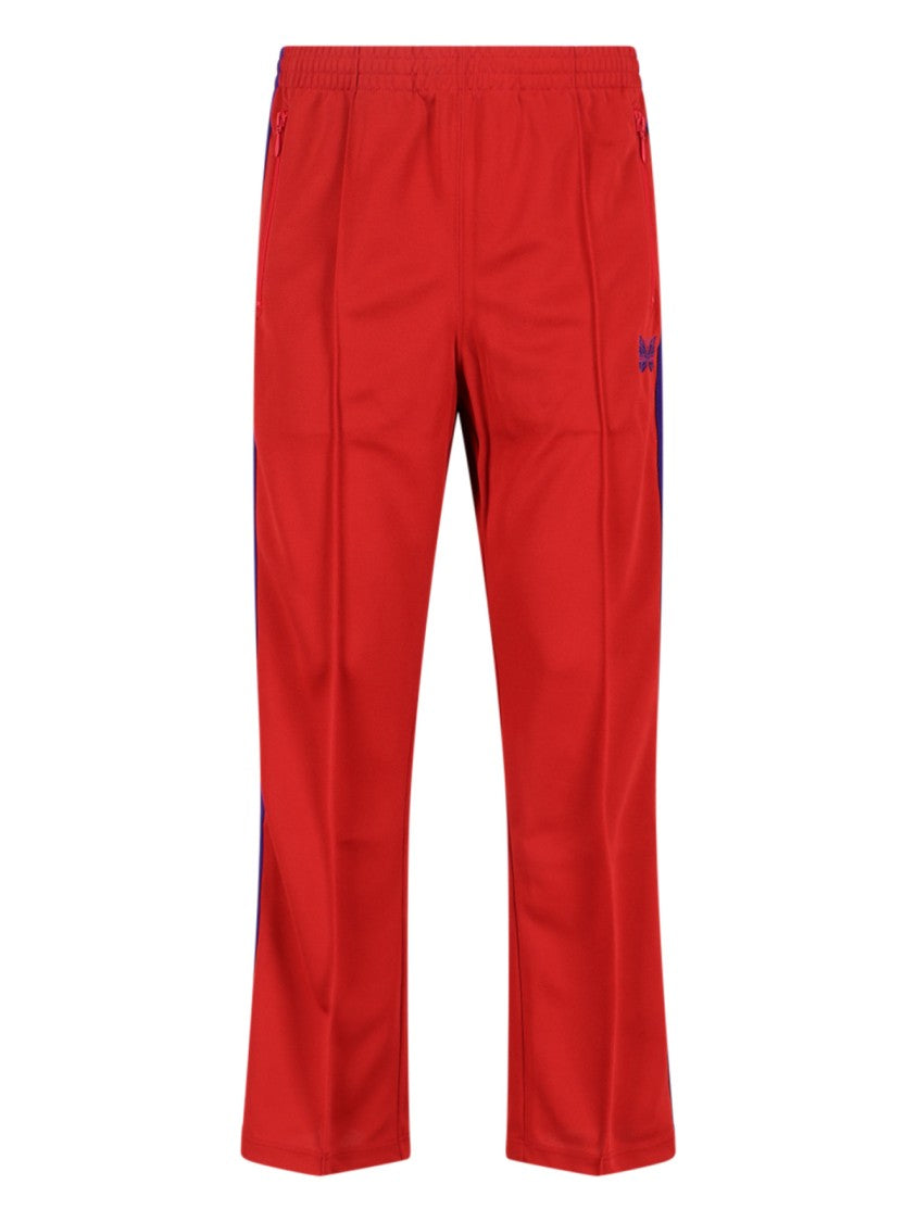 Needles Classic Tailored Red Trousers With Straight Leg Cut