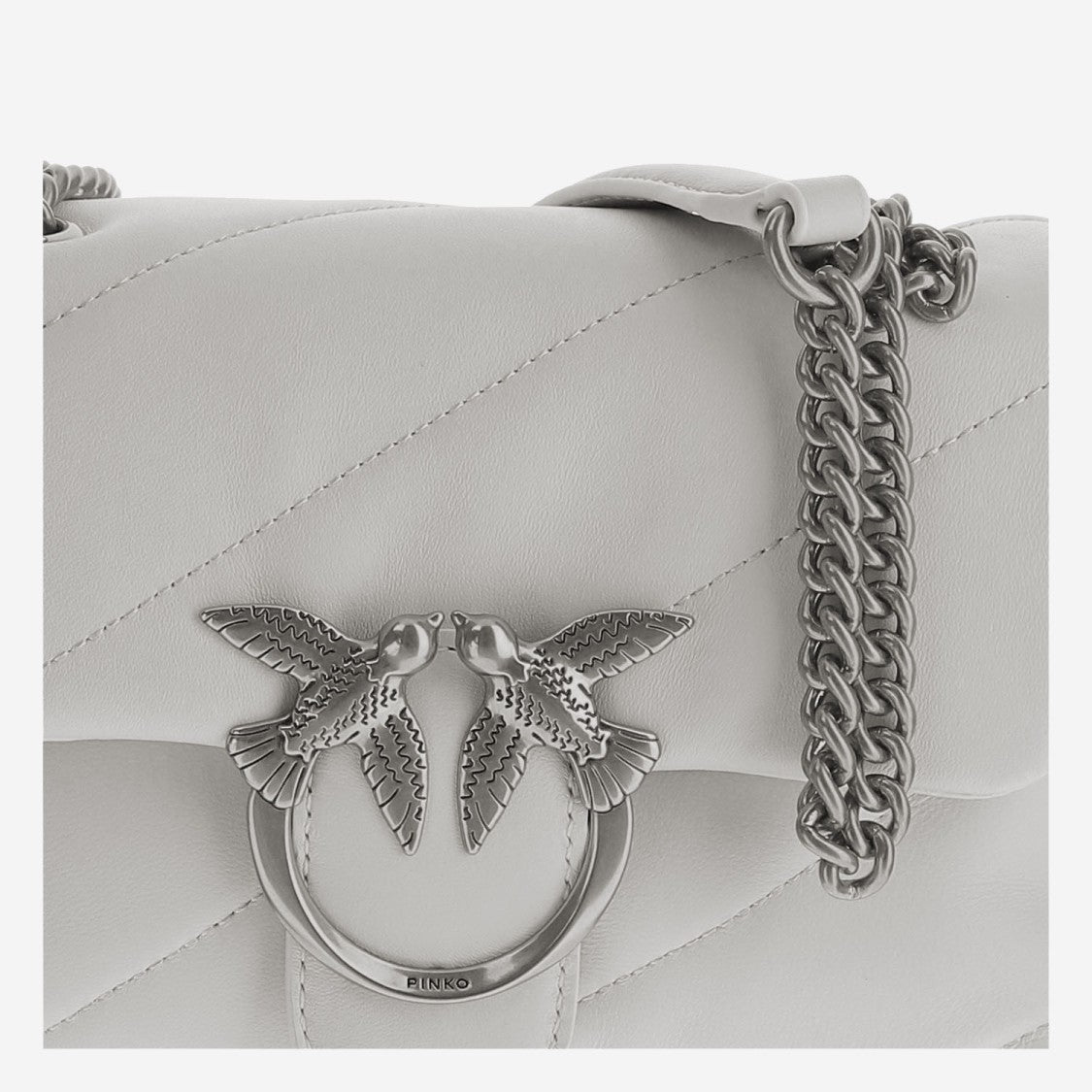 Pinko Mini Puff Shoulder Bag With Love Birds Diamond Cut Detail
