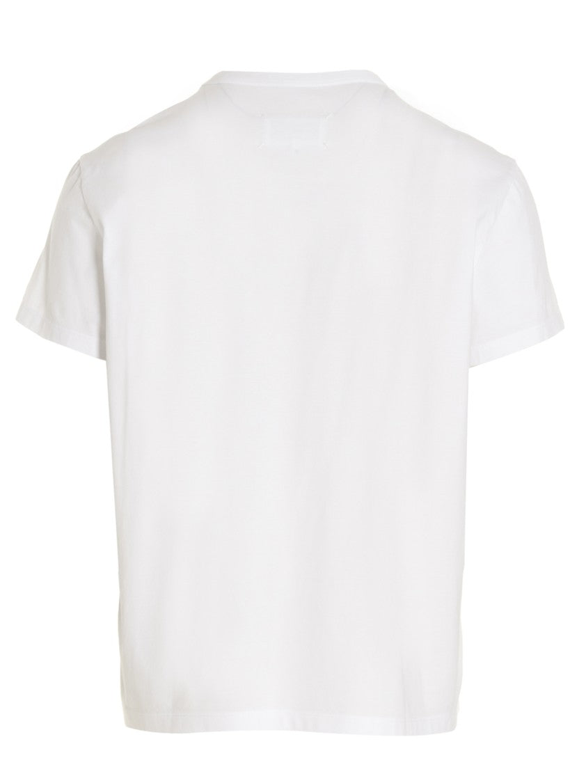 Maison Margiela White Cotton T-Shirt With Embroidered Logo Design