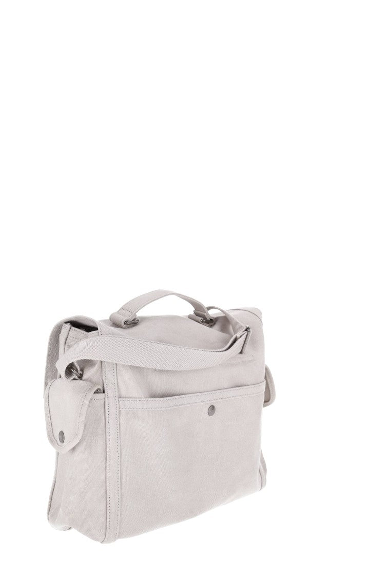 A.P.C. Grey Raw Cotton Canvas Messenger Bag