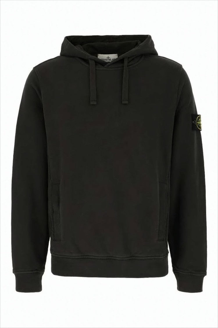 Stone Island Pullover Hoodie With Ribbed Cuffs