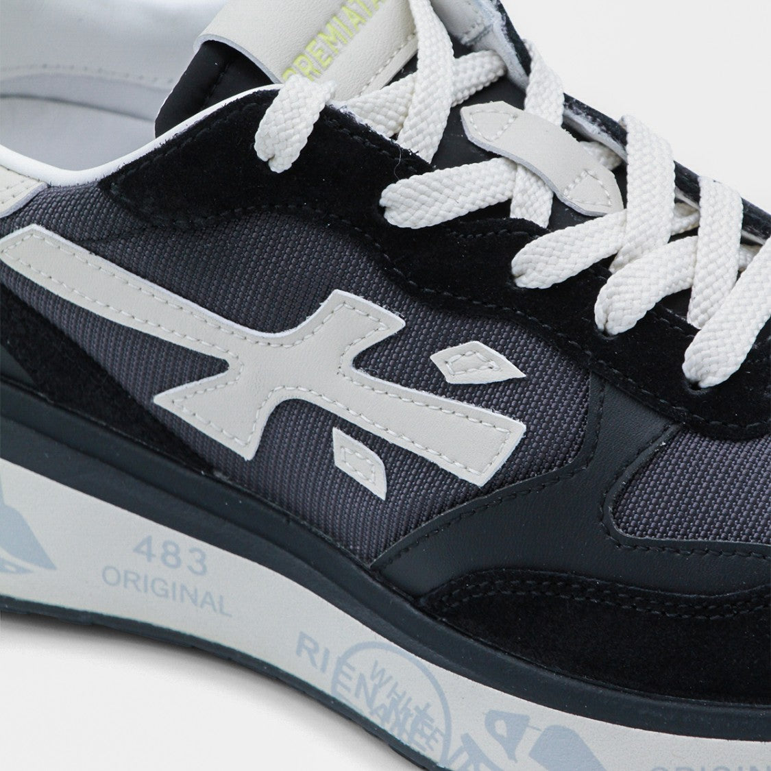 Premiata Black Leather Sole Sneakers