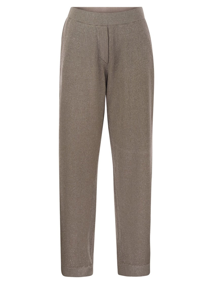 Brunello Cucinelli English Rib Cotton And Viscose Pants