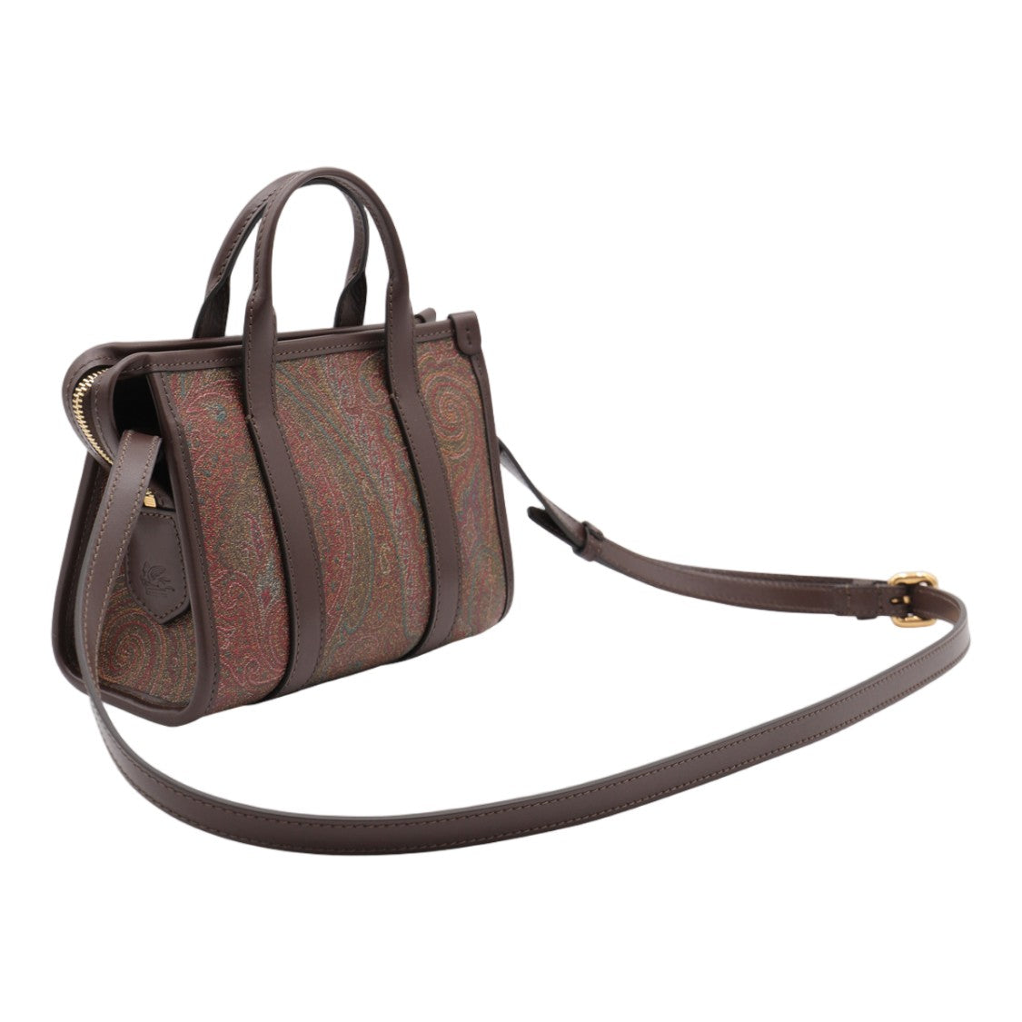 Etro Structured Handbag With Classic Paisley Pattern And Leather Trim