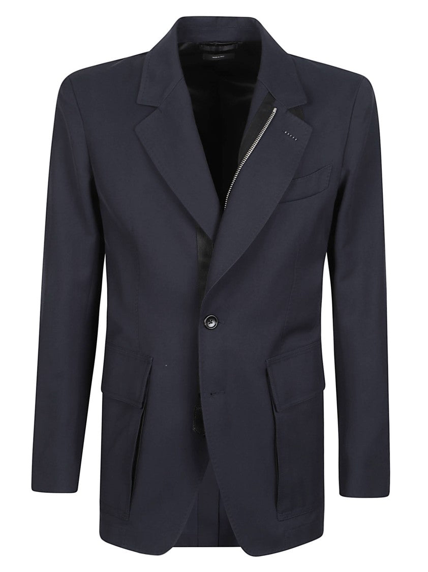 Tom Ford High-Density Twill Sartorial Zip Blazer