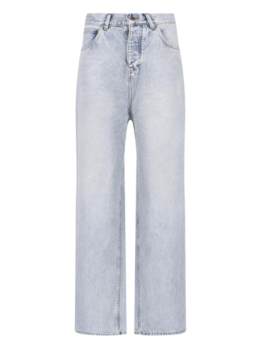 Balenciaga Light Blue Straight-Leg Cotton Denim Jeans