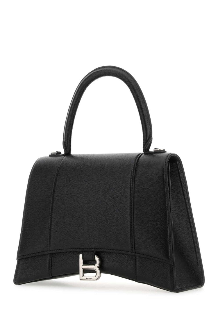 Balenciaga Black Leather Hourglass Handbag