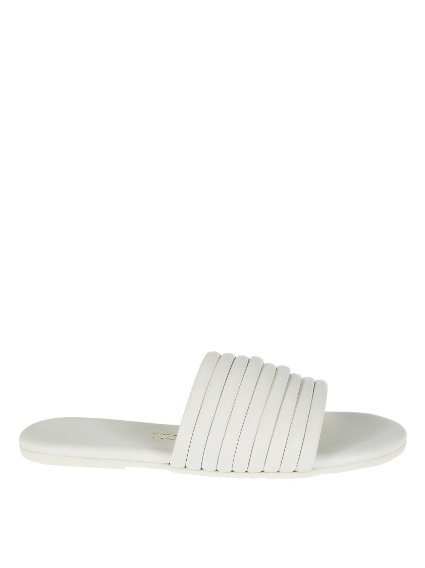 Tkees White High-Strap Sandals With Design