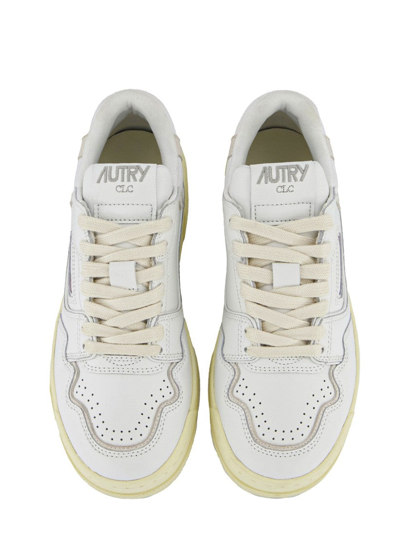 Autry White Sneakers With Smooth And Suede Textures