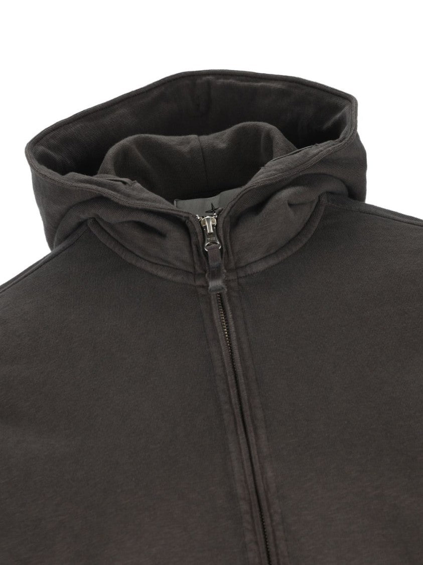 Stone Island Full-Zip Hooded Sweatshirt With Distinctive Patch Detail