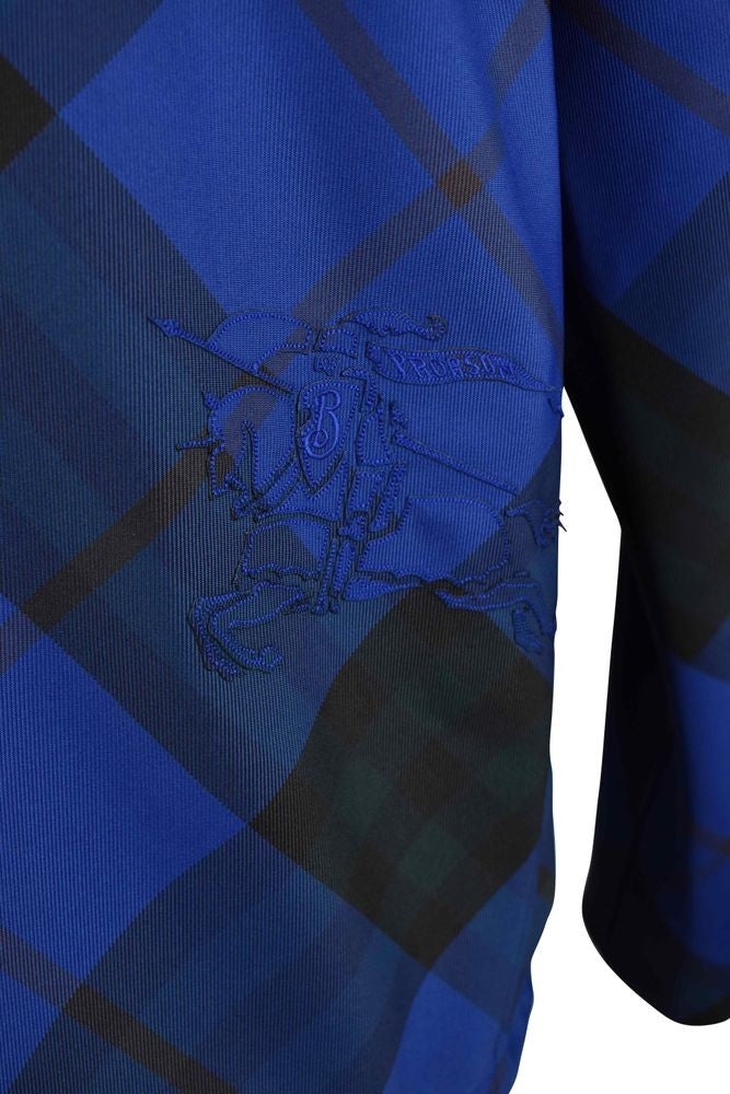 Burberry Plaid Hooded Jacket With Equestrian Embroidery