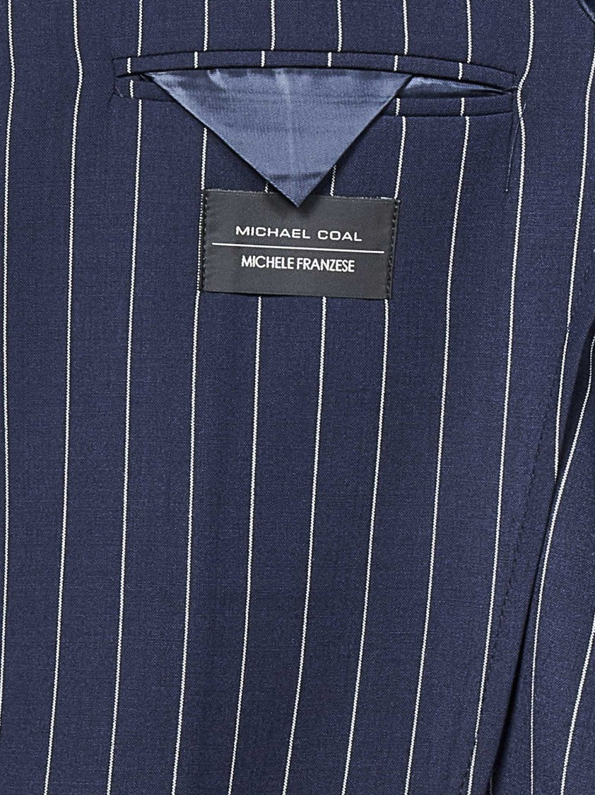 Michael Coal Navy Wool Blend Single-Breasted Blazer