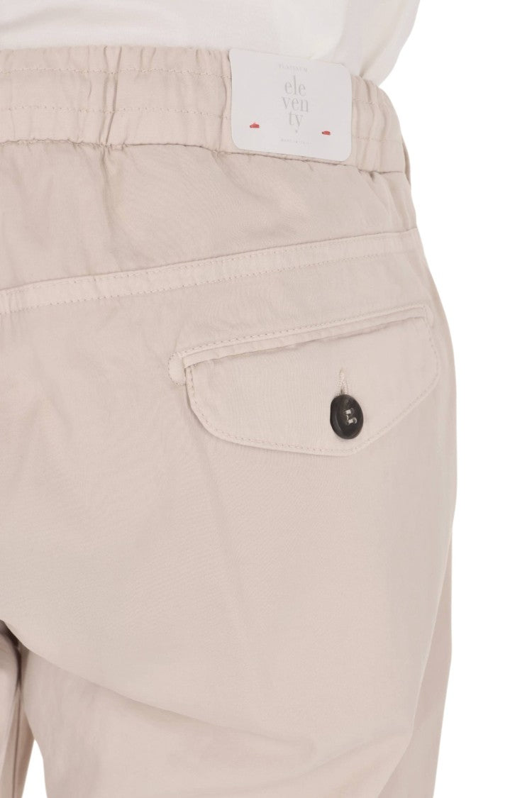Eleventy Sabbia Stretch Cotton-Silk Joggers