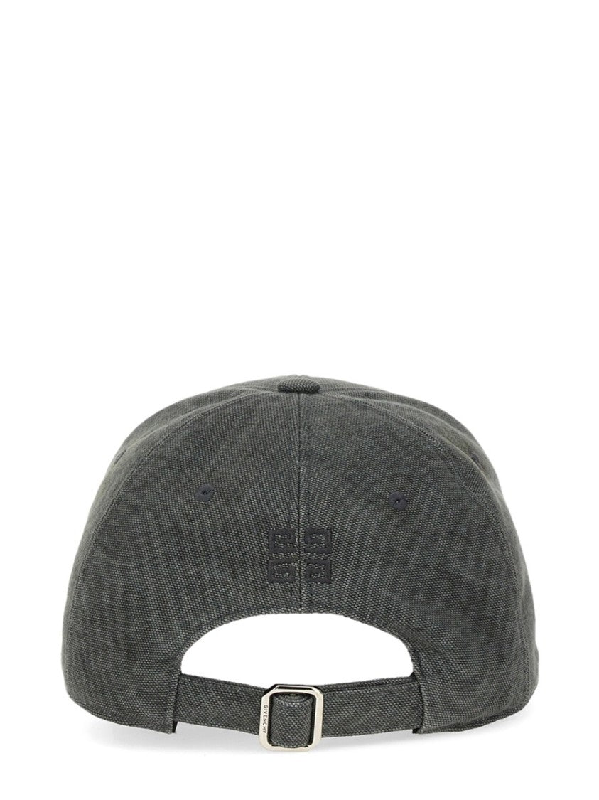Givenchy Structured Grey Baseball Hat With Logo Emblem