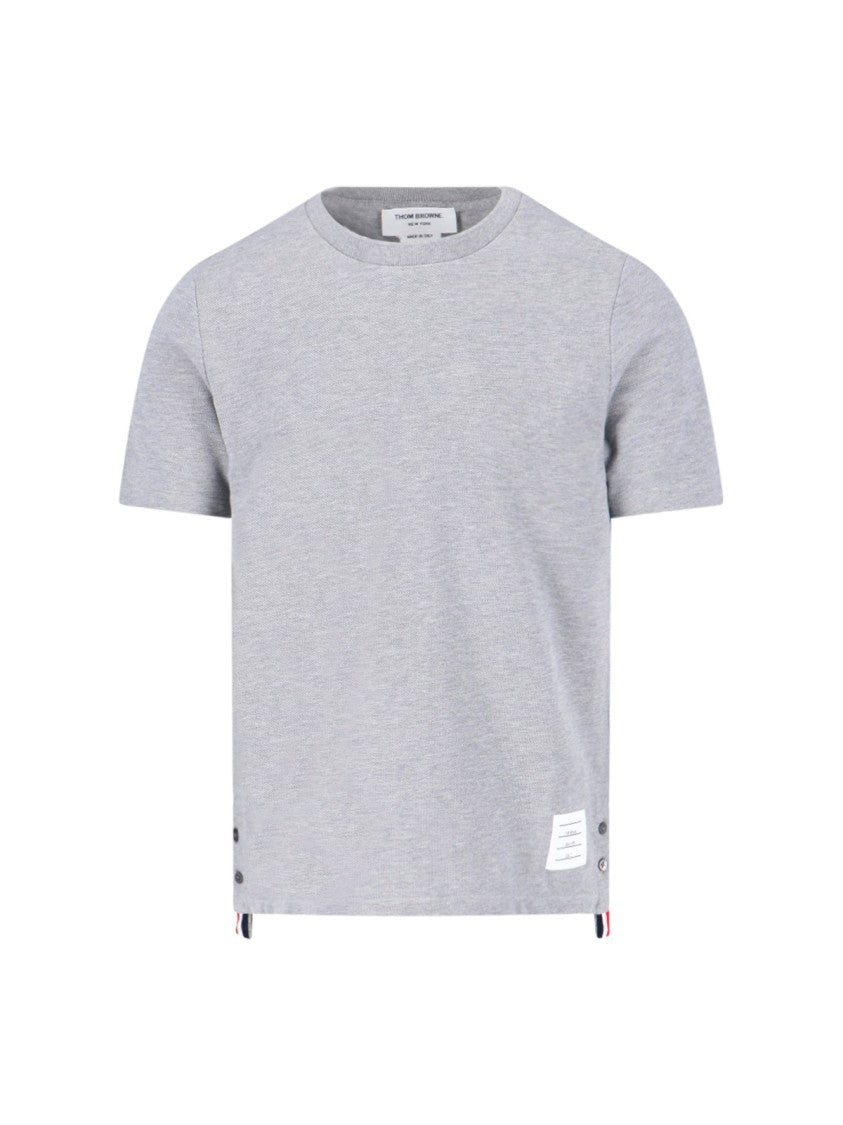 Thom Browne Grey Adjustable Logo Cotton T-Shirt