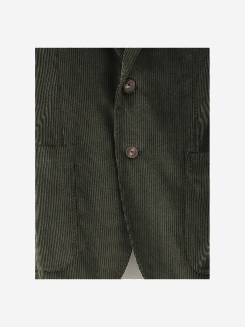 Tagliatore Stretch Cotton Velvet Single-Breasted Jacket