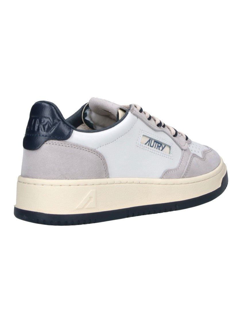 Autry White Medalist Grey Accent Leather Sneakers