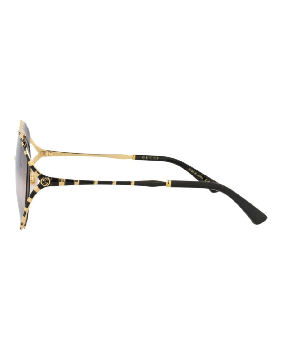 Gucci Round-Frame Metal Sunglasses