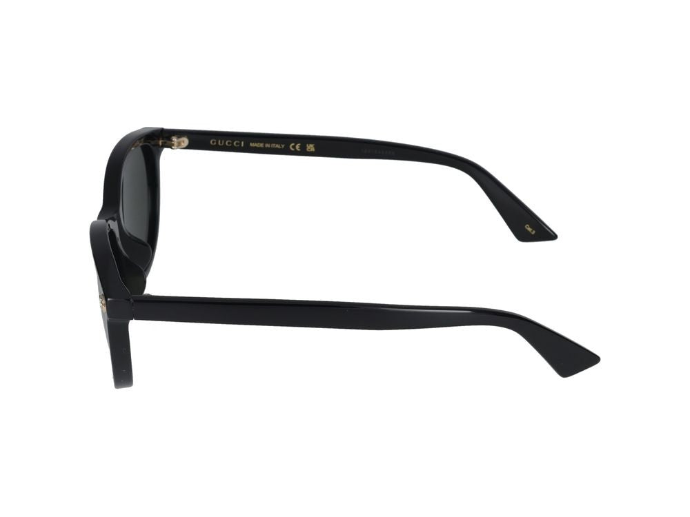 Gucci Black Gold-Tone Accents Classic Rounded Sunglasses