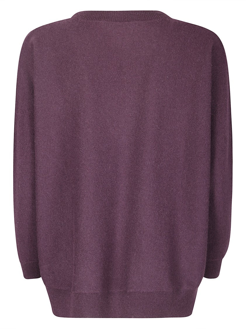 Lisa Yang Lightweight Cashmere Sweater With Contrast Trim And Oversized Fit