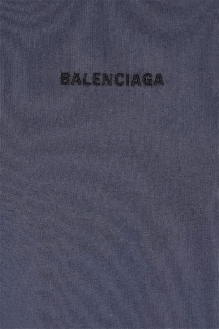 Balenciaga Relaxed Fit Cropped Cotton T-Shirt With Signature Embroidery