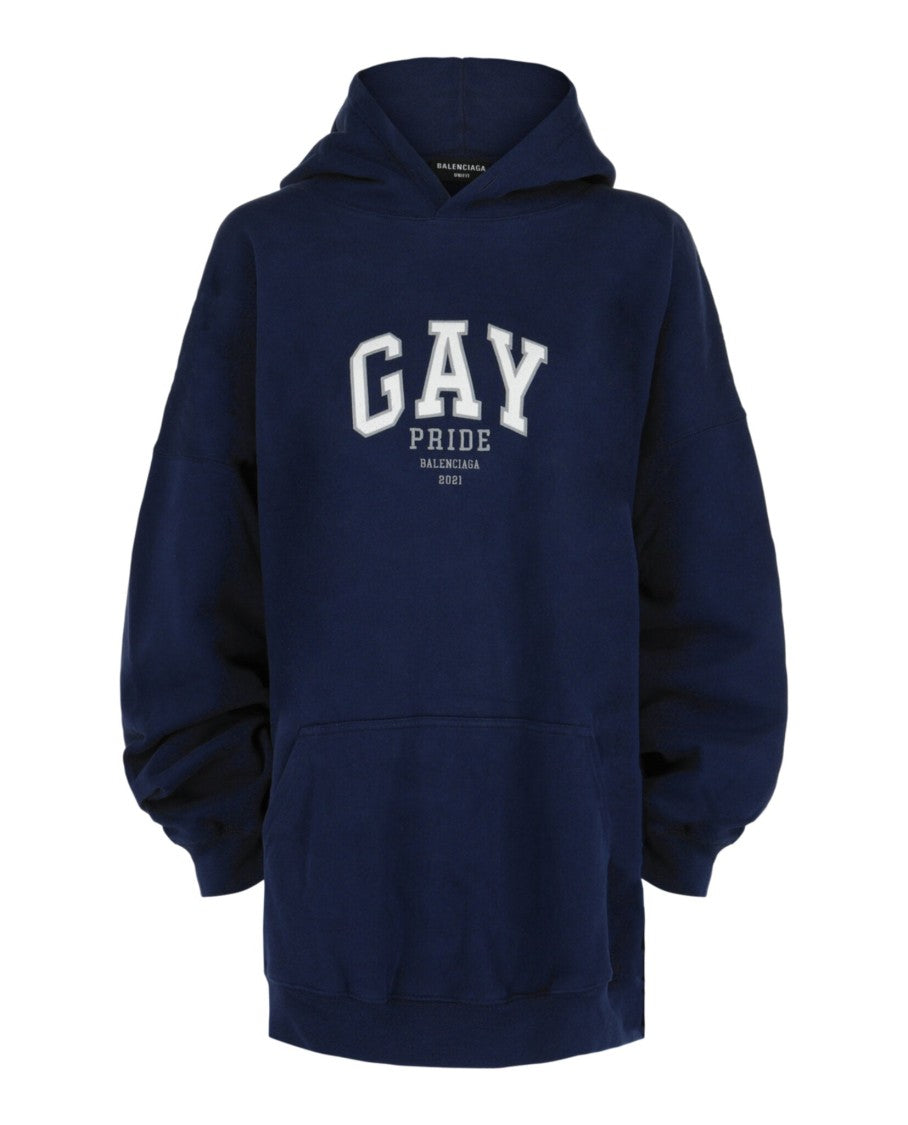Balenciaga Embroidered Pride Oversized Hoodie With Kangaroo Pocket