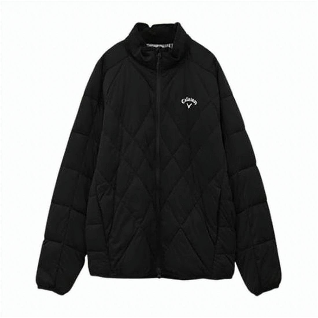 Callaway Quilted Black Casual Jacket With High Collar And Zipper Closure