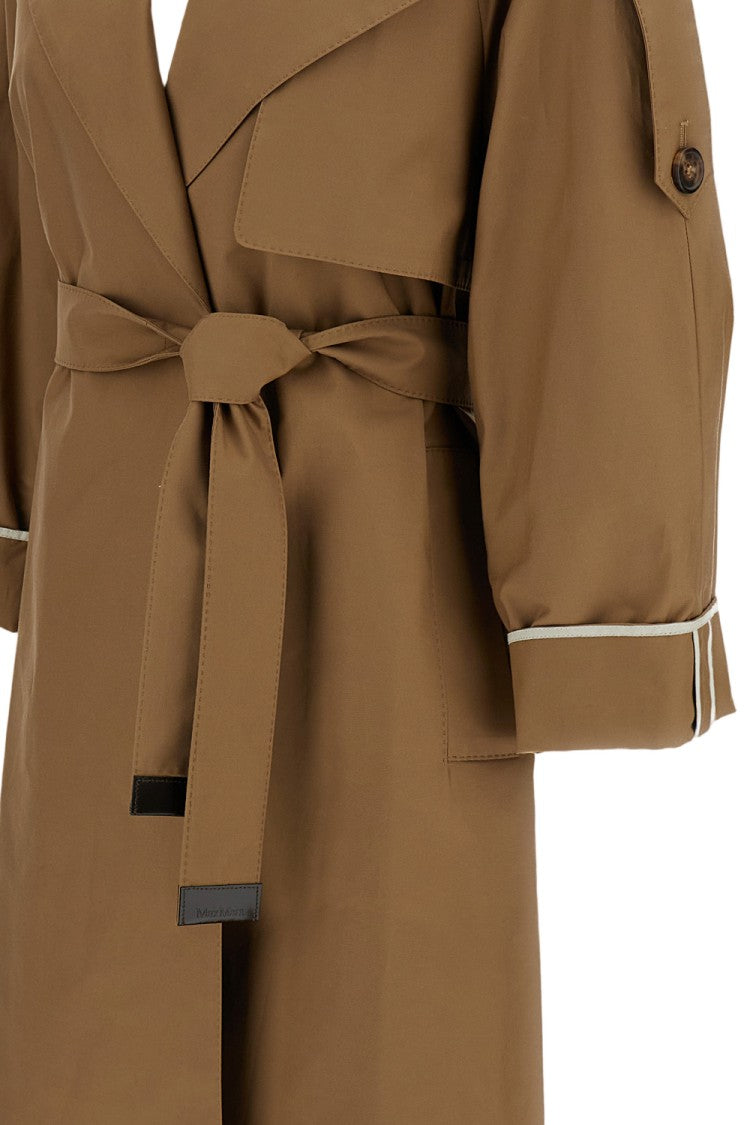Max Mara Long Double-Breasted Trench Coat With Asymmetric Gun Flap