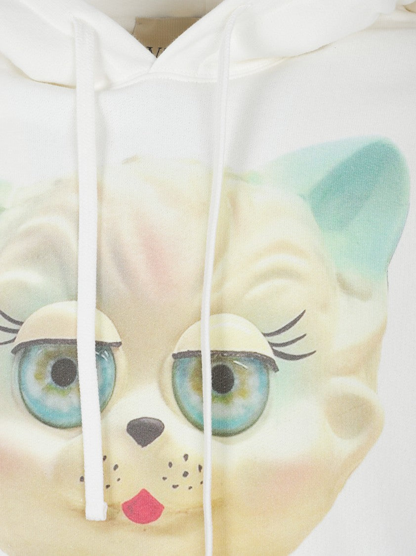 Valentino Garavani Le Chat De La Maison Print Cotton Hoodie