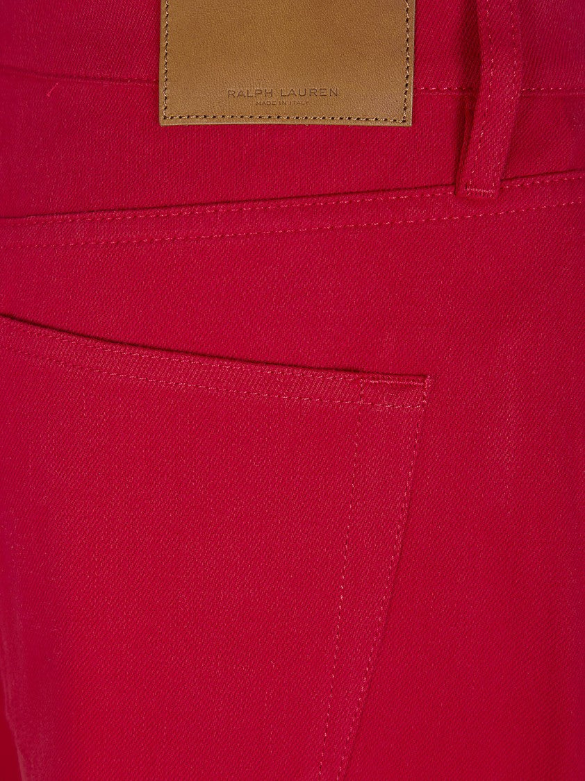 Polo Ralph Lauren High-Waisted Herringbone Twill Denim Wide-Leg Jeans