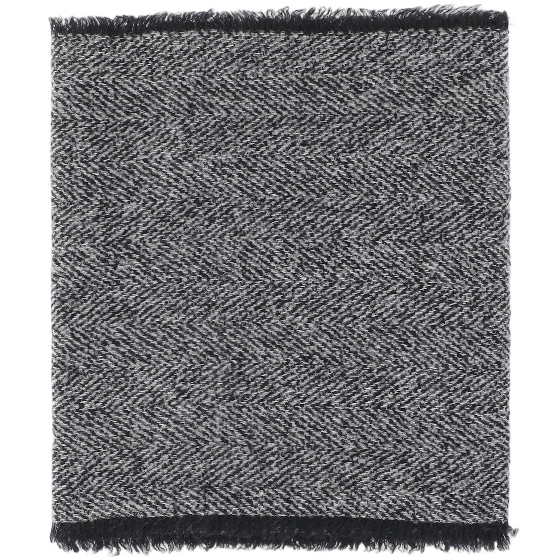 Faliero Sarti Rectangular Wool Blend Scarf With Fringed Edges And Herringbone Pattern