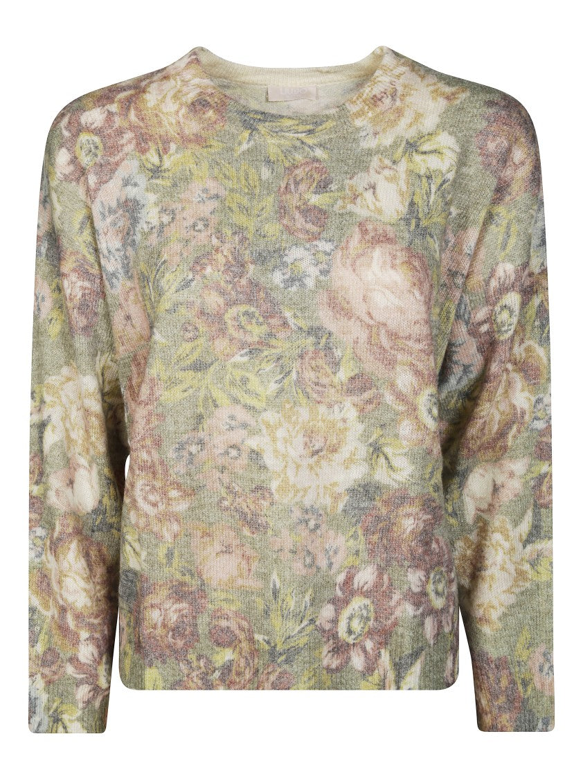 Liu Jo Floral Pattern Long-Sleeved Top With Fitted Silhouette