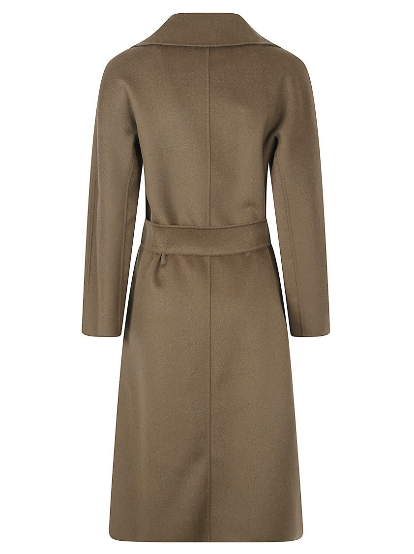 Max Mara Wrap Long Coat In Double Fabric Blend