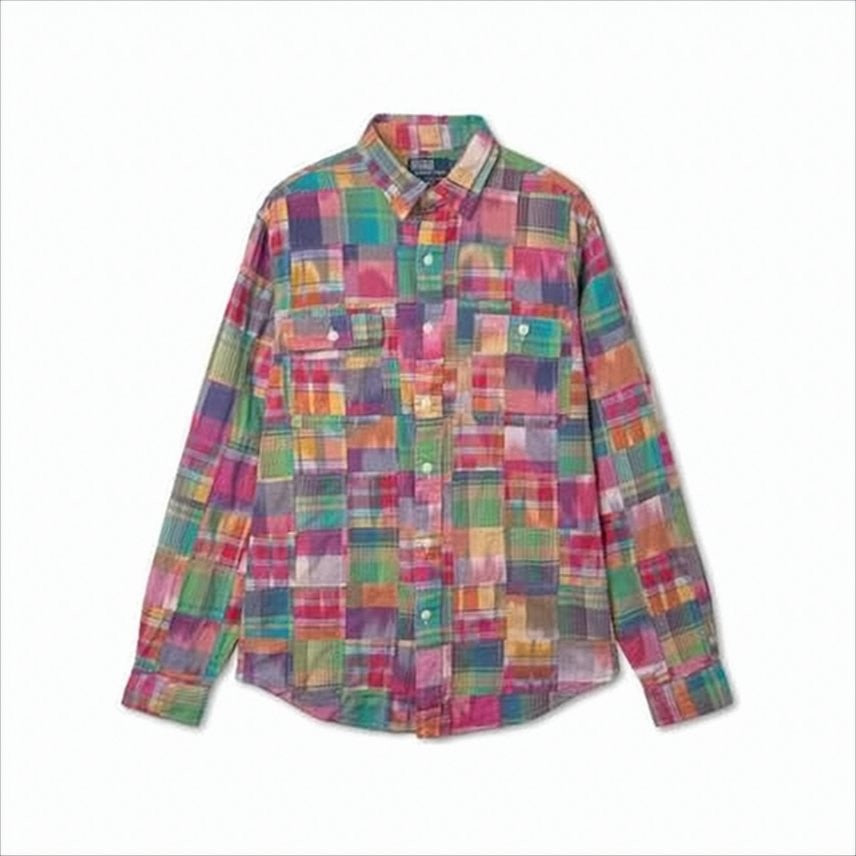 Polo Ralph Lauren Patchwork Long-Sleeve Casual Shirt With Classic Collar