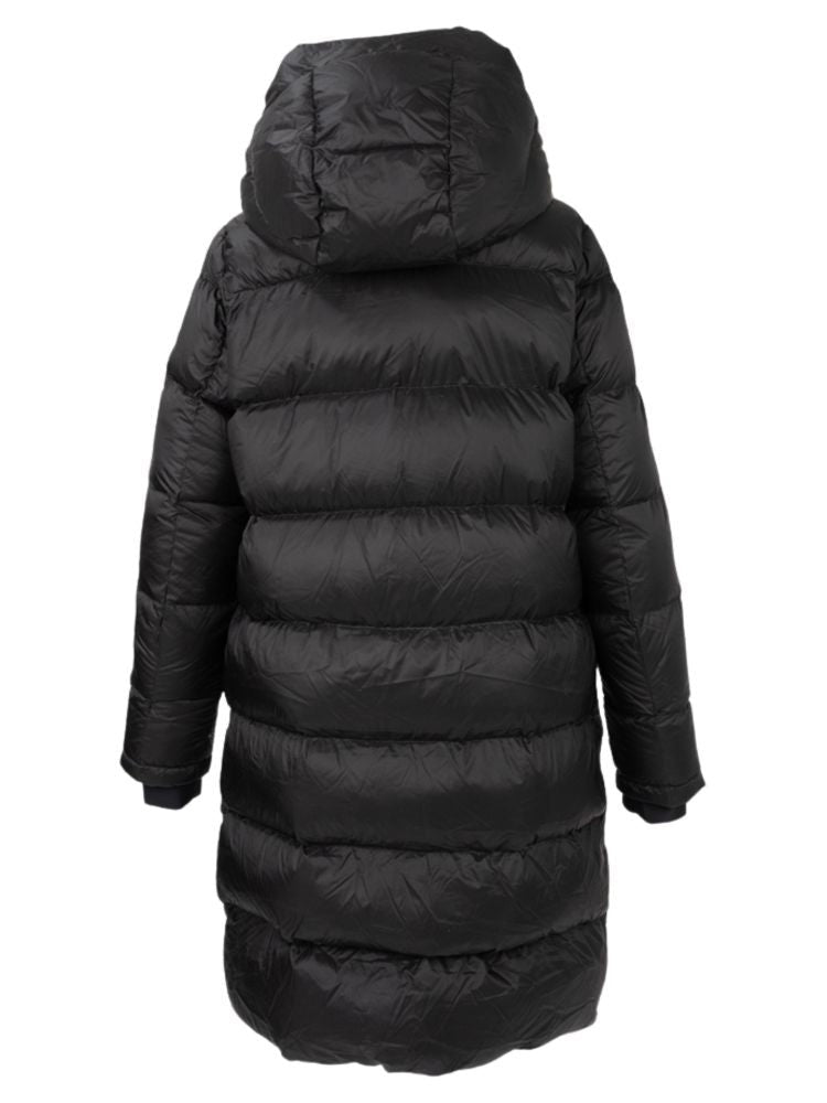 Sergio Moretti Long Padded Puffer Jacket With Hood And Ribbed Cuffs