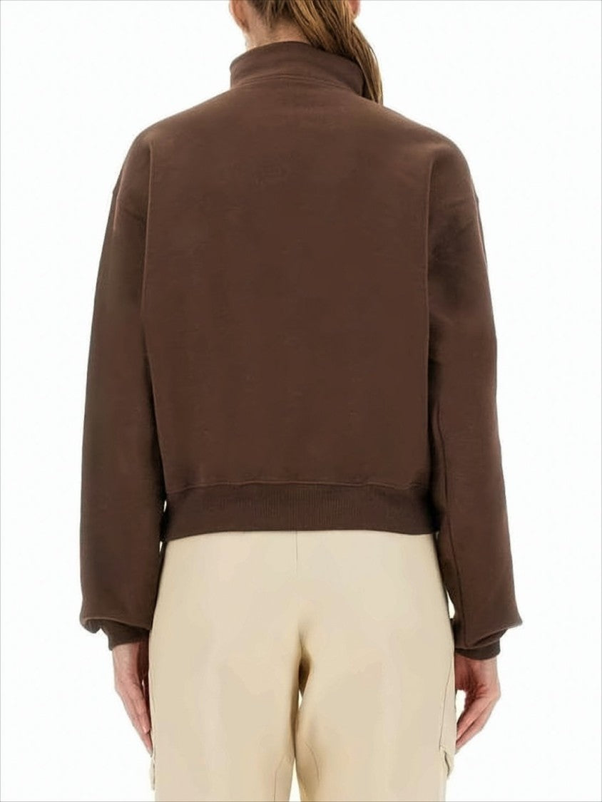 Jacquemus Cropped Turtleneck Sweatshirt With Half-Zip Closure