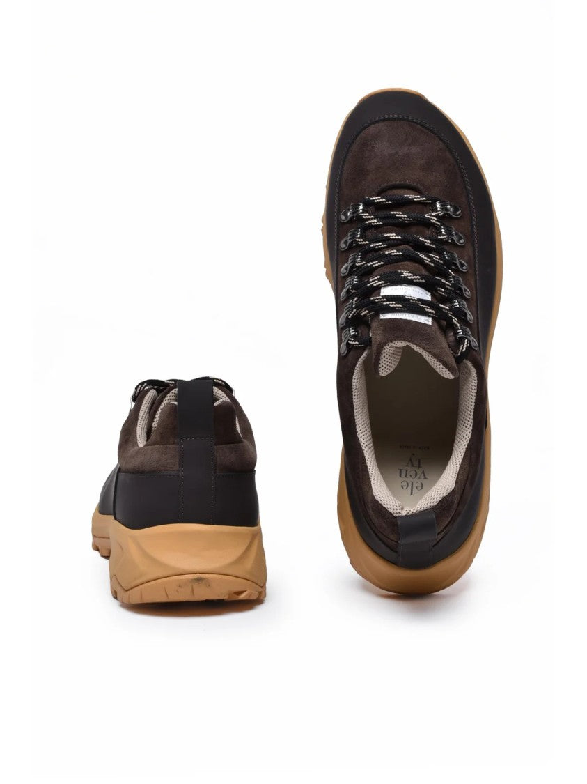 Eleventy Brown Suede Vibram Sole Lace-Up Boots