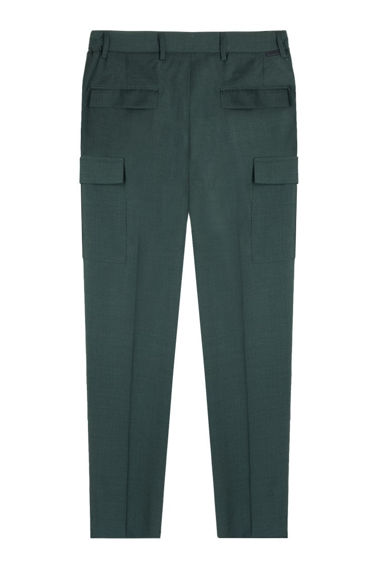 Gazzarrini X Michele Franzese Tailored Green Trousers With Practical Pockets