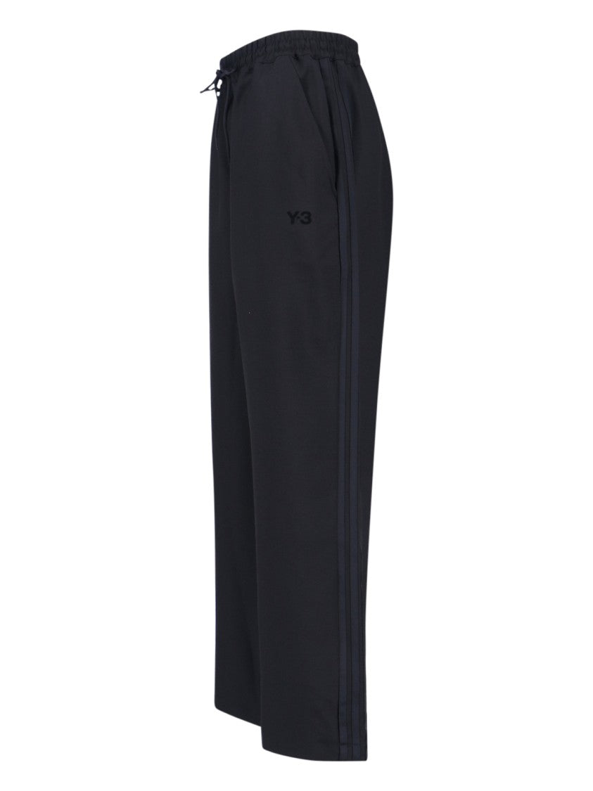 Y-3 Straight Leg Pants With Elastic Waist And Drawstring Closure
