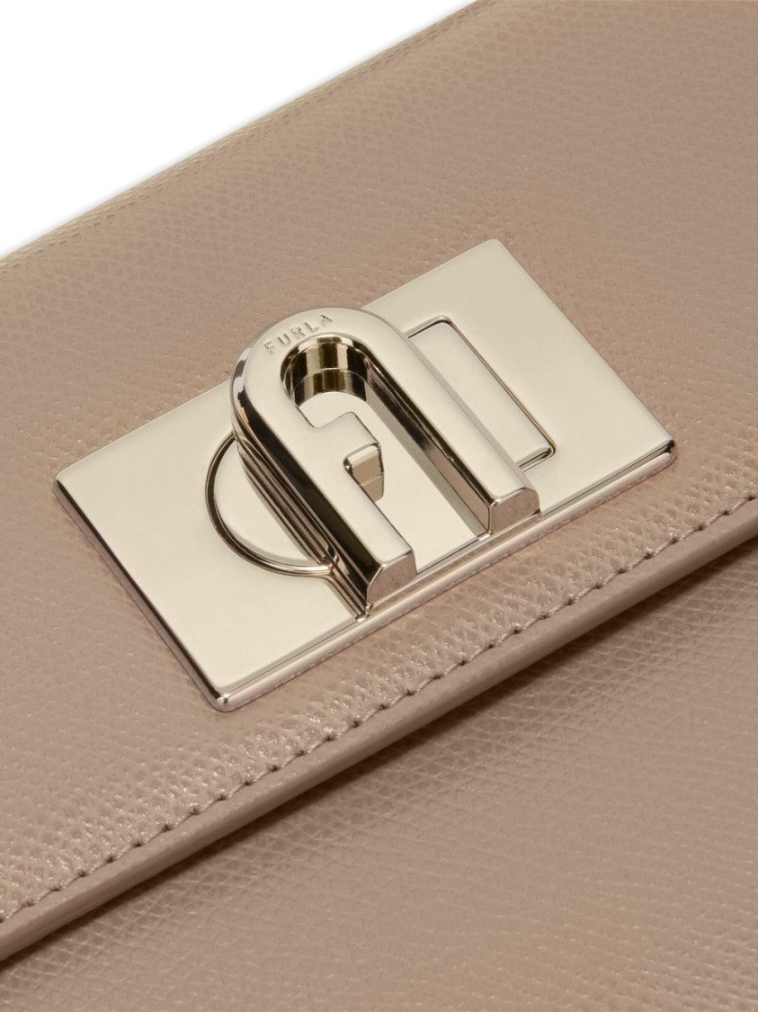 Furla Textured Leather Handbag With Twist-Lock Closure