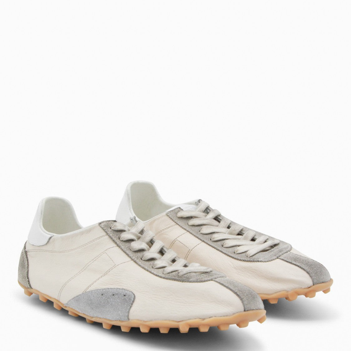 Maison Margiela Low-Profile Beige Leather Sneakers