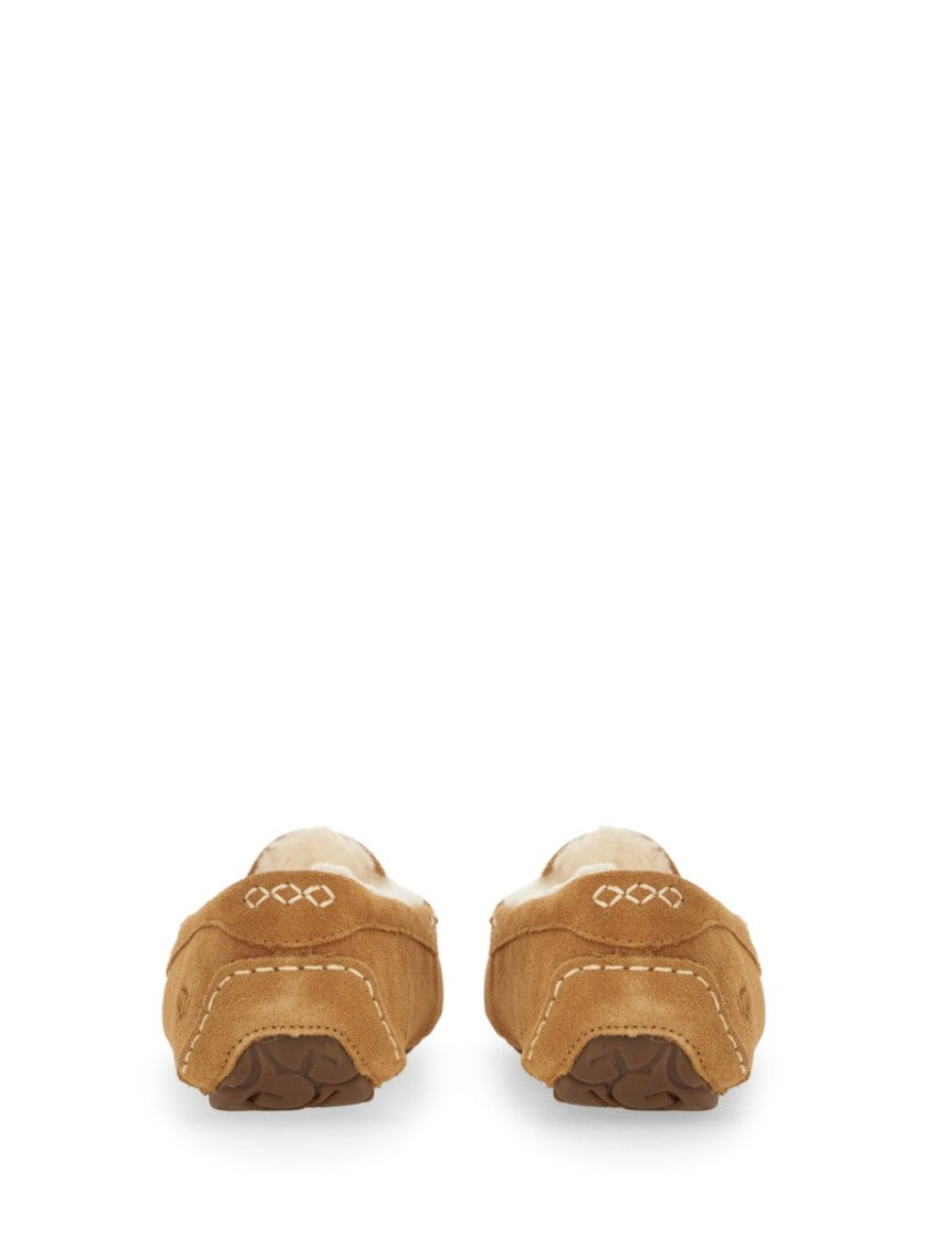 Ugg Suede Leather Slippers With Plush Shearling Lining
