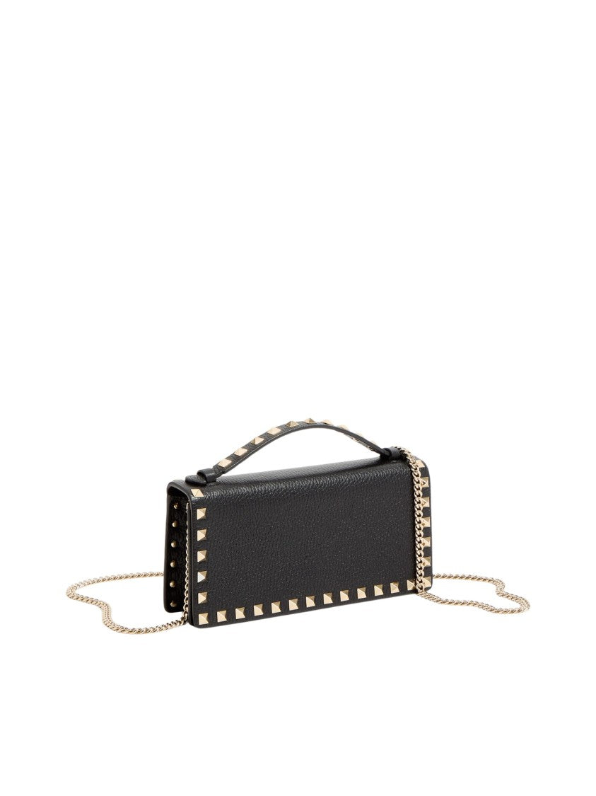 Valentino Rockstud Chain Wallet With Pyramid Studs And Versatile Design