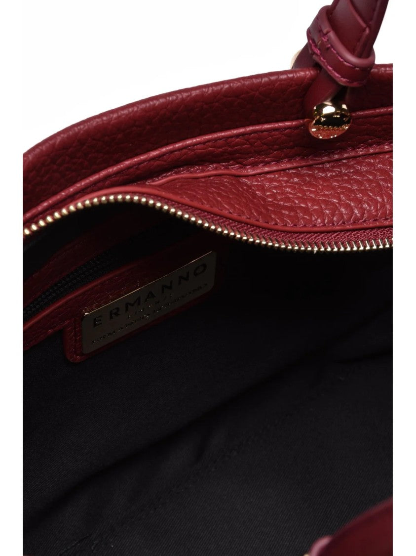 Ermanno Firenze Structured Red Unity Handbag With Dual Carry Options