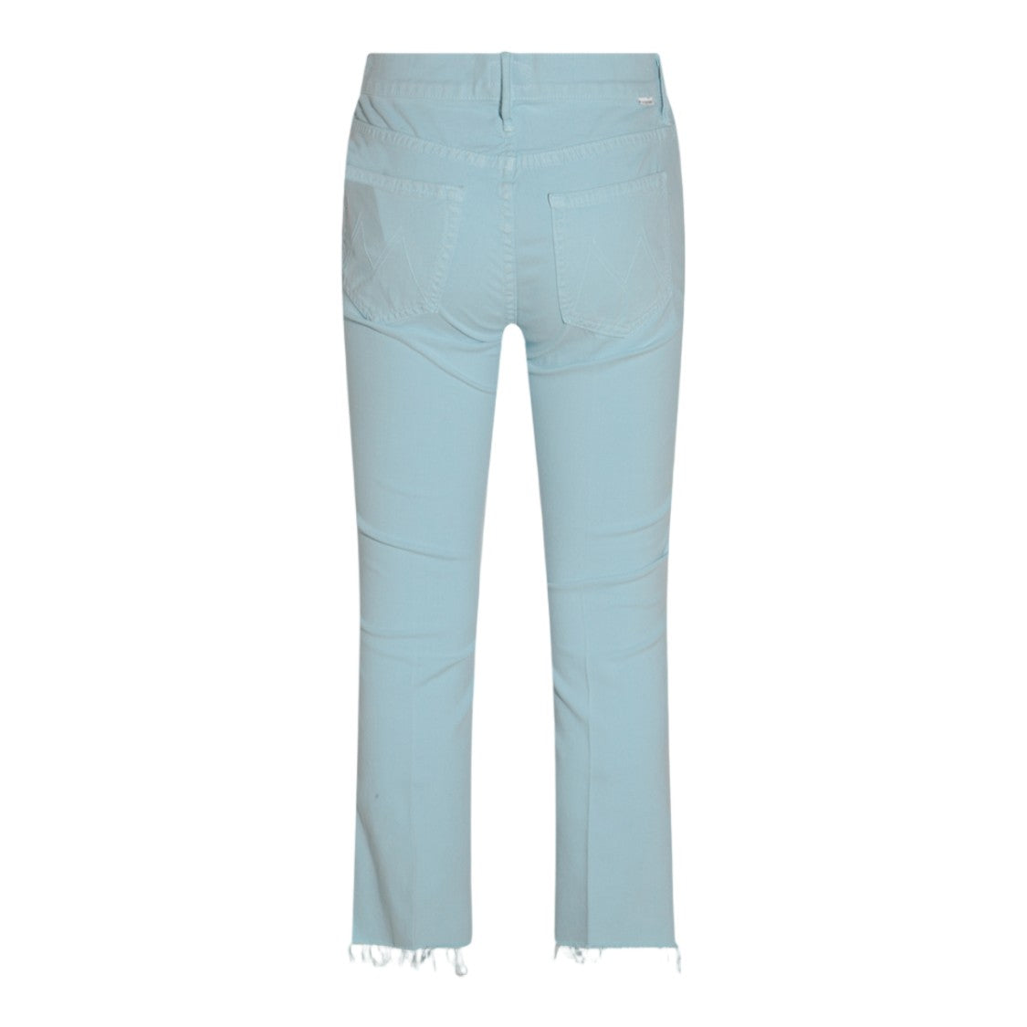 Mother Pastel Blue Straight-Leg Jeans With Frayed Hem