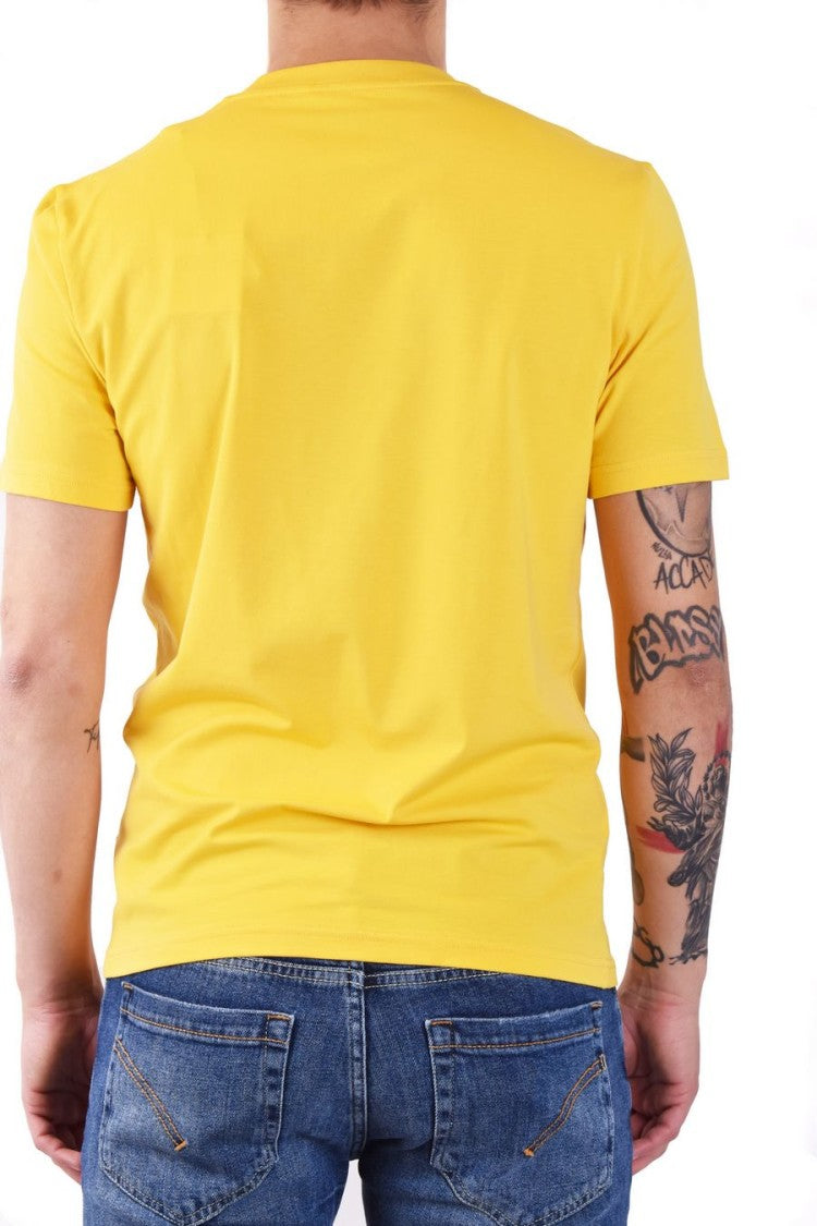 Moschino Yellow Logo Embroidered T-Shirt